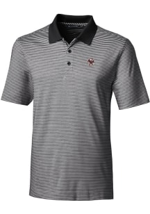 Cutter and Buck Boston College Eagles Mens Black Forge Tonal Stripe Short Sleeve Polo