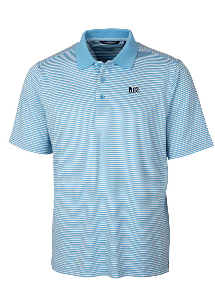 Cutter and Buck Jackson State Tigers Mens Blue Forge Tonal Stripe Short Sleeve Polo