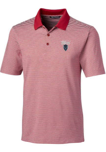 Cutter and Buck Howard Bison Mens Red Forge Tonal Stripe Short Sleeve Polo