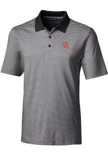 Cutter and Buck Houston Cougars Mens Black Forge Tonal Stripe Short Sleeve Polo