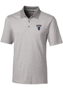 Cutter and Buck Howard Bison Mens Grey Forge Tonal Stripe Short Sleeve Polo