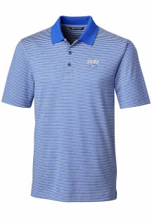 Cutter and Buck SMU Mustangs Mens Blue Forge Tonal Stripe Short Sleeve Polo