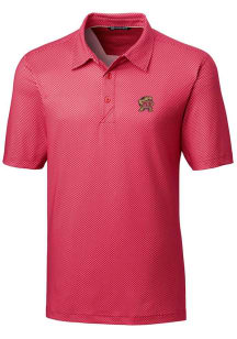 Cutter and Buck Maryland Terrapins Mens Red Pike Mini Pennant Short Sleeve Polo
