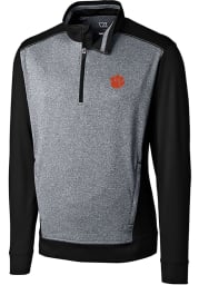 Cutter and Buck Clemson Tigers Mens Black Replay Long Sleeve 1/4 Zip Pullover