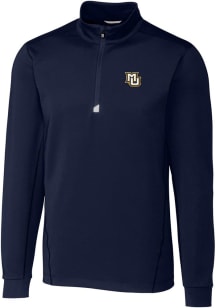 Cutter and Buck Marquette Golden Eagles Mens Navy Blue Traverse Long Sleeve Qtr Zip Pullover