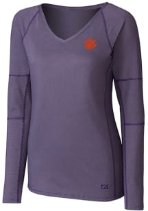 Cutter and Buck Clemson Tigers Womens Purple Victory Long Sleeve T-Shirt