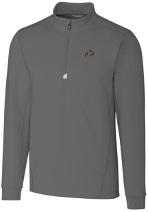 Cutter and Buck Colorado Buffaloes Mens Grey Traverse Stretch Long Sleeve 1/4 Zip Pullover
