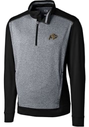 Cutter and Buck Colorado Buffaloes Mens Black Replay Long Sleeve 1/4 Zip Pullover