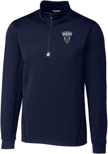 Cutter and Buck Howard Bison Mens Navy Blue Traverse Long Sleeve 1/4 Zip Pullover