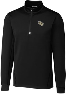 Cutter and Buck UCF Knights Mens Black Traverse Stretch Long Sleeve 1/4 Zip Pullover