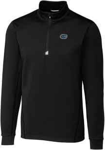 Cutter and Buck Navy Mens Black Traverse Stretch Long Sleeve 1/4 Zip Pullover