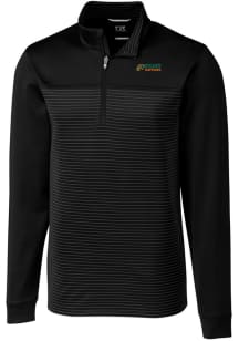 Cutter and Buck Florida A&amp;M Rattlers Mens Black Traverse Stripe Stretch Long Sleeve 1/4 Zip Pull..