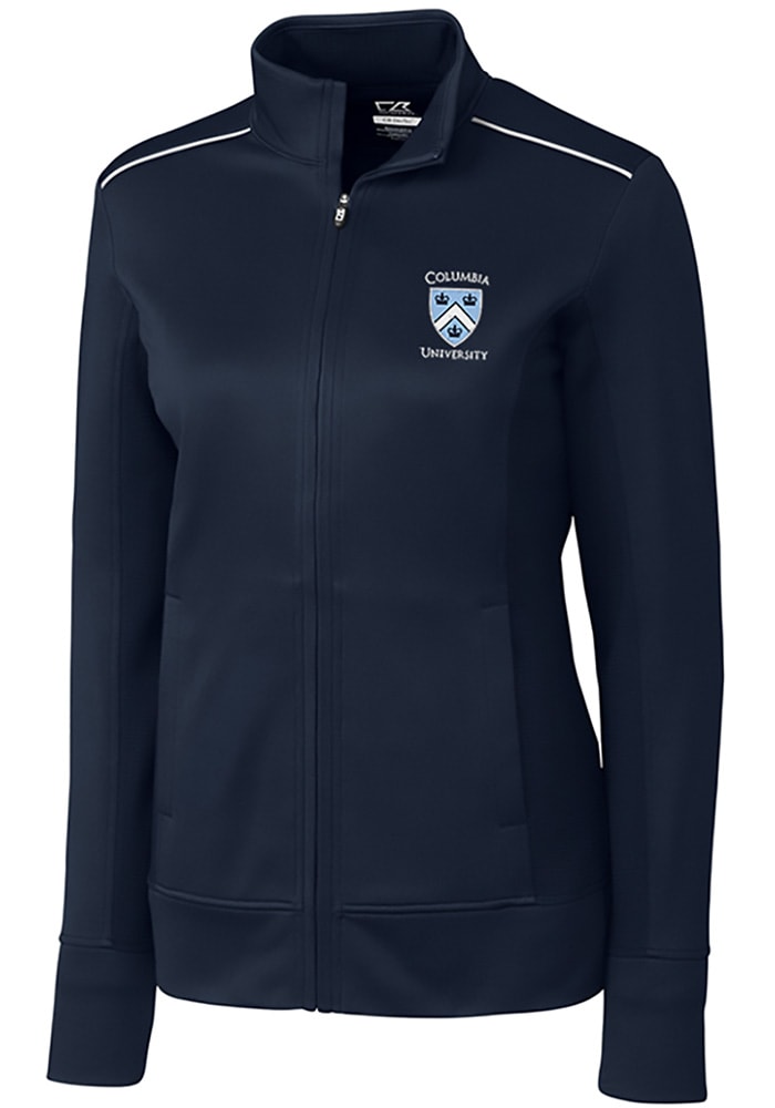 Cutter and Buck Columbia University Lions Womens Navy Blue Ridge Long Sleeve Full Zip Jacket