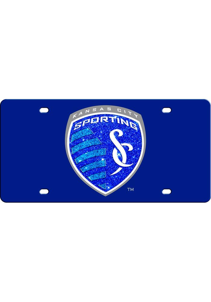 Sporting Kansas City Team Logo Glitter Car Accessory License Plate