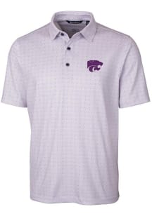 Cutter and Buck K-State Wildcats Mens Purple Pike Double Dot Short Sleeve Polo