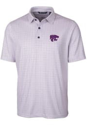 Cutter and Buck K-State Wildcats Mens Purple Pike Double Dot Polo Short Sleeve Polo
