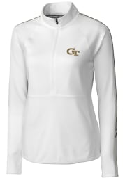 Cutter and Buck GA Tech Yellow Jackets Womens White Pennant Sport Long Sleeve Full Zip Jacket