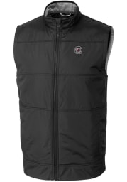 Cutter and Buck South Carolina Gamecocks Mens Black Stealth Hybrid Quilted Windbreaker Vest Big and Tall Light Weight Jacket