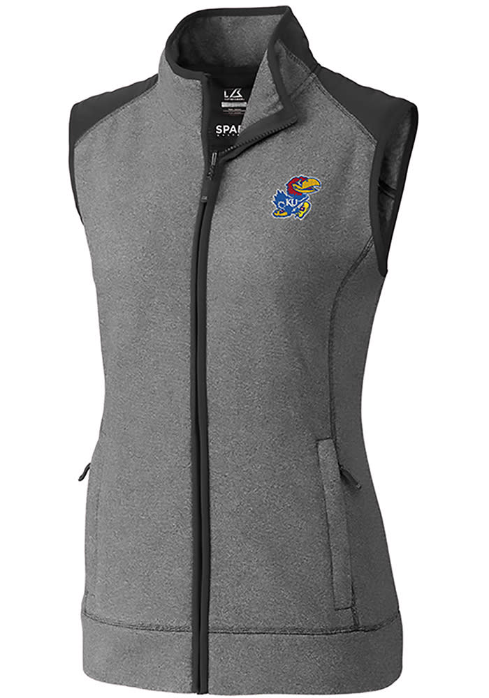 Cutter and Buck Kansas Jayhawks Womens Grey Cedar Park Vest