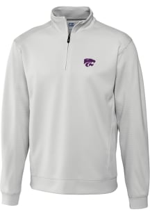 Cutter and Buck K-State Wildcats Mens White Edge Long Sleeve 1/4 Zip Pullover