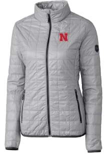 Cutter and Buck Nebraska Cornhuskers Womens Grey Rainier PrimaLoft Puffer Filled Jacket