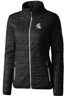 Cutter and Buck Michigan State Spartans Womens Black Rainier PrimaLoft Puffer Filled Jacket
