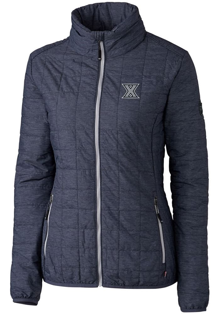 Cutter and Buck Xavier Musketeers Womens Grey Rainier PrimaLoft Puffer Filled Jacket