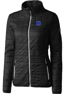 Cutter and Buck Duke Blue Devils Womens Black Rainier PrimaLoft Puffer Filled Jacket