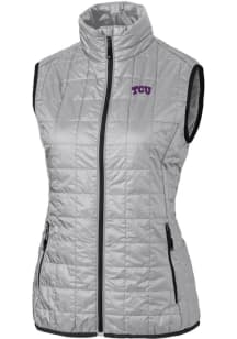 Cutter and Buck TCU Horned Frogs Womens Grey Rainier PrimaLoft Puffer Vest