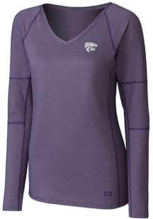 Cutter and Buck K-State Wildcats Womens Purple Victory Long Sleeve T-Shirt