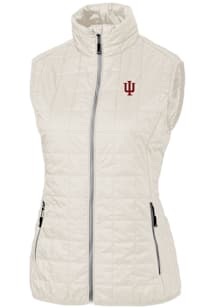 Cutter and Buck Indiana Hoosiers Womens White Rainier PrimaLoft Puffer Vest