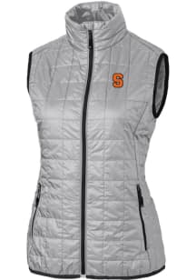 Cutter and Buck Syracuse Orange Womens Grey Rainier PrimaLoft Puffer Vest