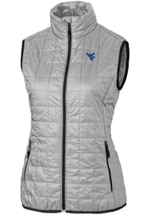 Cutter and Buck West Virginia Mountaineers Womens Grey Rainier PrimaLoft Puffer Vest