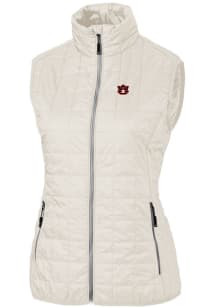 Cutter and Buck Auburn Tigers Womens White Rainier PrimaLoft Puffer Vest