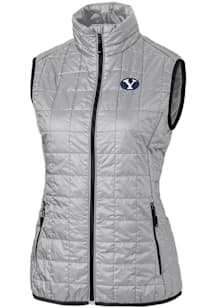 Cutter and Buck BYU Cougars Womens Grey Rainier PrimaLoft Puffer Vest