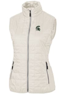 Womens Michigan State Spartans White Cutter and Buck Rainier PrimaLoft Puffer Vest