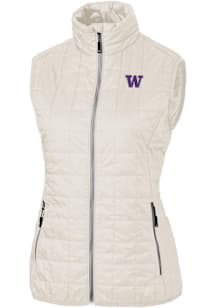Womens Washington Huskies White Cutter and Buck Rainier PrimaLoft Puffer Vest