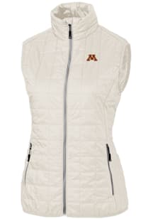 Cutter and Buck Minnesota Golden Gophers Womens White Rainier PrimaLoft Puffer Vest