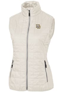 Cutter and Buck Marquette Golden Eagles Womens White Rainier PrimaLoft Puffer Vest