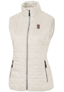 Cutter and Buck Stanford Cardinal Womens White Rainier PrimaLoft Puffer Vest
