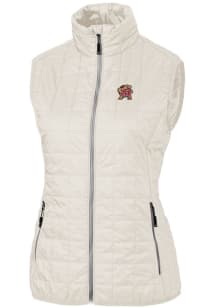 Womens Maryland Terrapins White Cutter and Buck Rainier PrimaLoft Puffer Vest