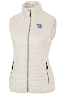 Cutter and Buck Kentucky Wildcats Womens White Rainier PrimaLoft Puffer Vest