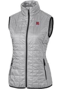 Cutter and Buck Rutgers Scarlet Knights Womens Grey Rainier PrimaLoft Puffer Vest