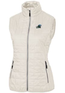 Cutter and Buck Tulane Green Wave Womens White Rainier PrimaLoft Puffer Vest