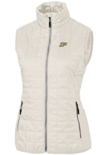 Cutter and Buck Purdue Boilermakers Womens White Rainier PrimaLoft Puffer Vest