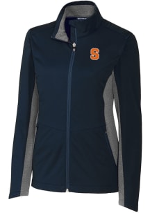 Cutter and Buck Syracuse Orange Womens Navy Blue Navigate Softshell Light Weight Jacket
