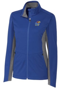 Cutter and Buck Kansas Jayhawks Womens Blue Navigate Softshell Light Weight Jacket