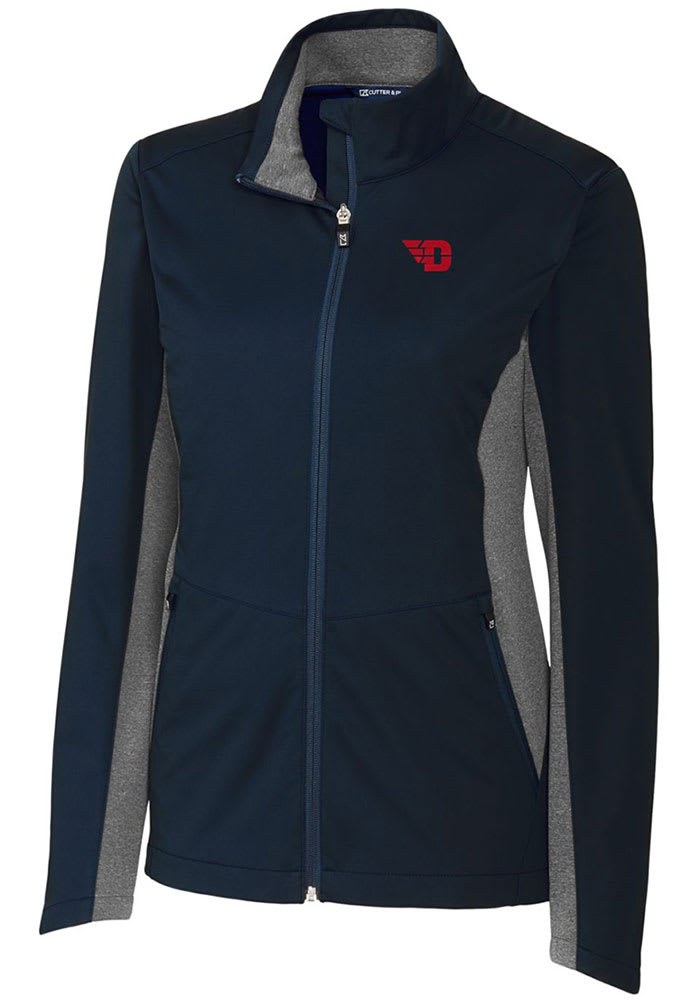 Cutter and Buck Dayton Flyers Womens Navy Blue Navigate Softshell Light Weight Jacket