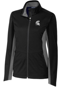 Cutter and Buck Michigan State Spartans Womens Black Navigate Softshell Light Weight Jacket