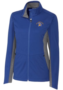 Cutter and Buck San Jose State Spartans Womens Blue Navigate Softshell Light Weight Jacket